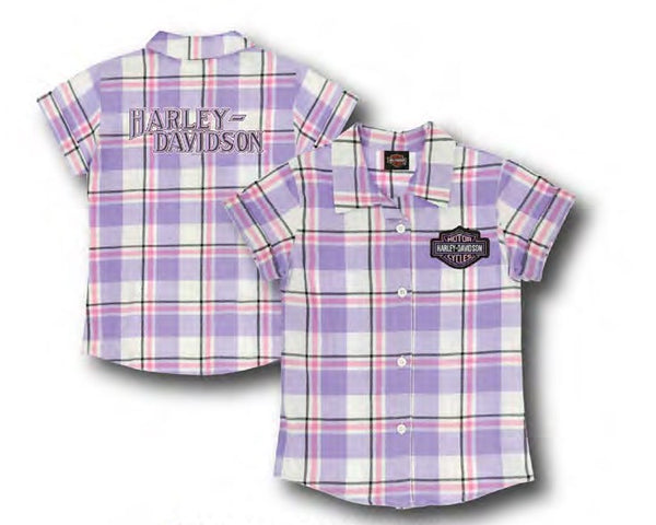 Girls Harley-Davidson Plaid Button Up Shirt