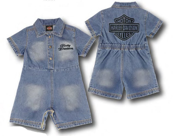Girls Harley-Davidson Denim Rompers
