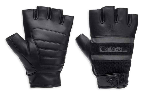 Harley-Davidson® Men's Centerline Reflective Fingerless Leather Gloves 98250-13VM (MEDIUM)