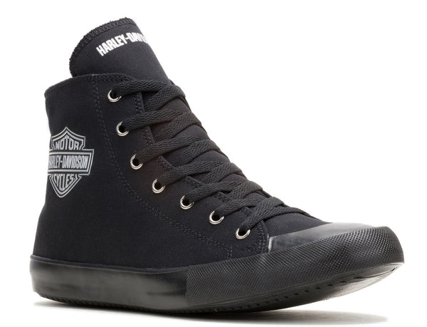 Men's Harley-Davidson - Nathan Chrome High-Top Black Canvas Sneakers