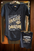 Women's Harley-Davidson T-Shirt V Neck Black